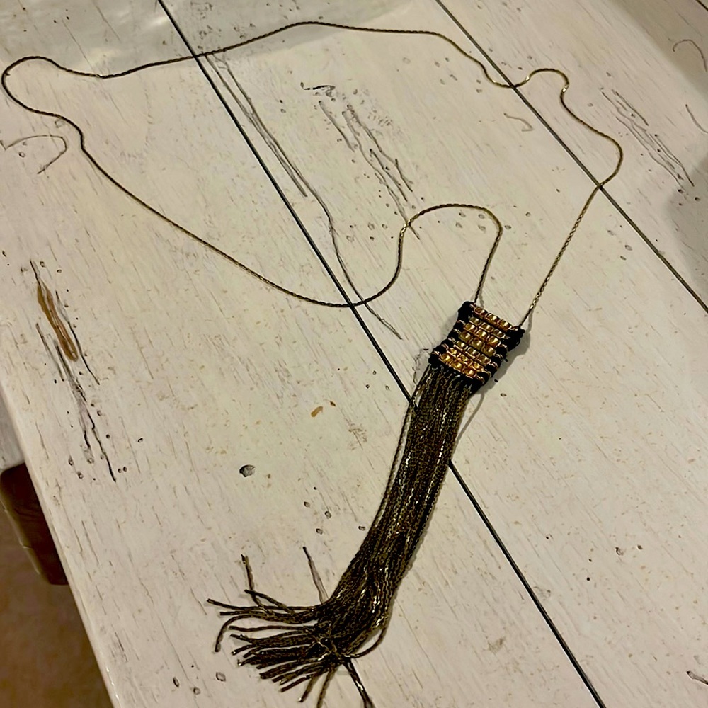 Noonday Collection gold tassel necklace